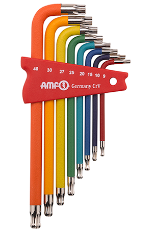 TORX-Schlüsselset abgewinkelt 90° lange Serie Color" AMF® n°918-HT8F REF 48918