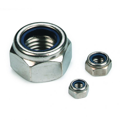 Ecrou de sécurité à bague plastique DIN 985 M6 X 1.00 inox A2