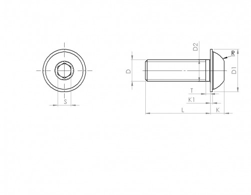 Niedrige Zylinderkopfschraube mit Innensechskant M8 X 1.25 X 50mm cl 10.9 HOLO-KROME®.