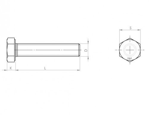 Sechskantschraube mit Vollgewinde DIN 933 M20 X 2.50 X 30mm cl.10.9