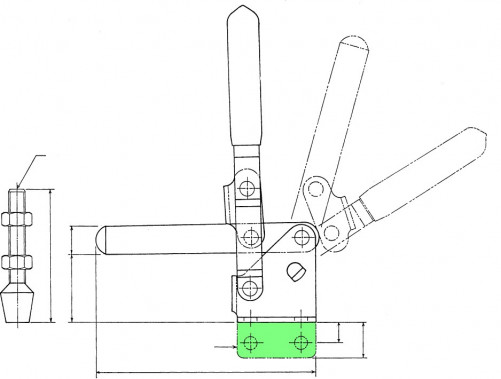 Vertikalgriff-Heuschrecke niedrige Serie HV 550 KAKUTA®-Stahl