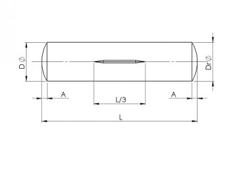 Kerbstift mit Mittelkerbe über ein Drittel der Länge ISO 8742 6mm X 26mm Stahl S250
