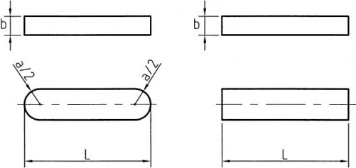 Parallelkeil mit runden Enden DIN 6885 A 8mm X 110mm X 12mm Stahl C45K